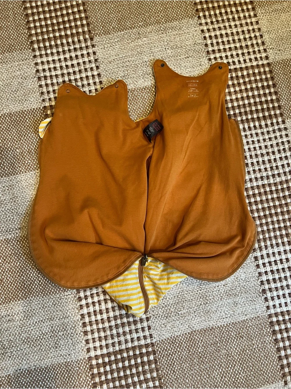 DockATot Yellow Striped Baby Sleep Sack - Lightweight Sleeveless
